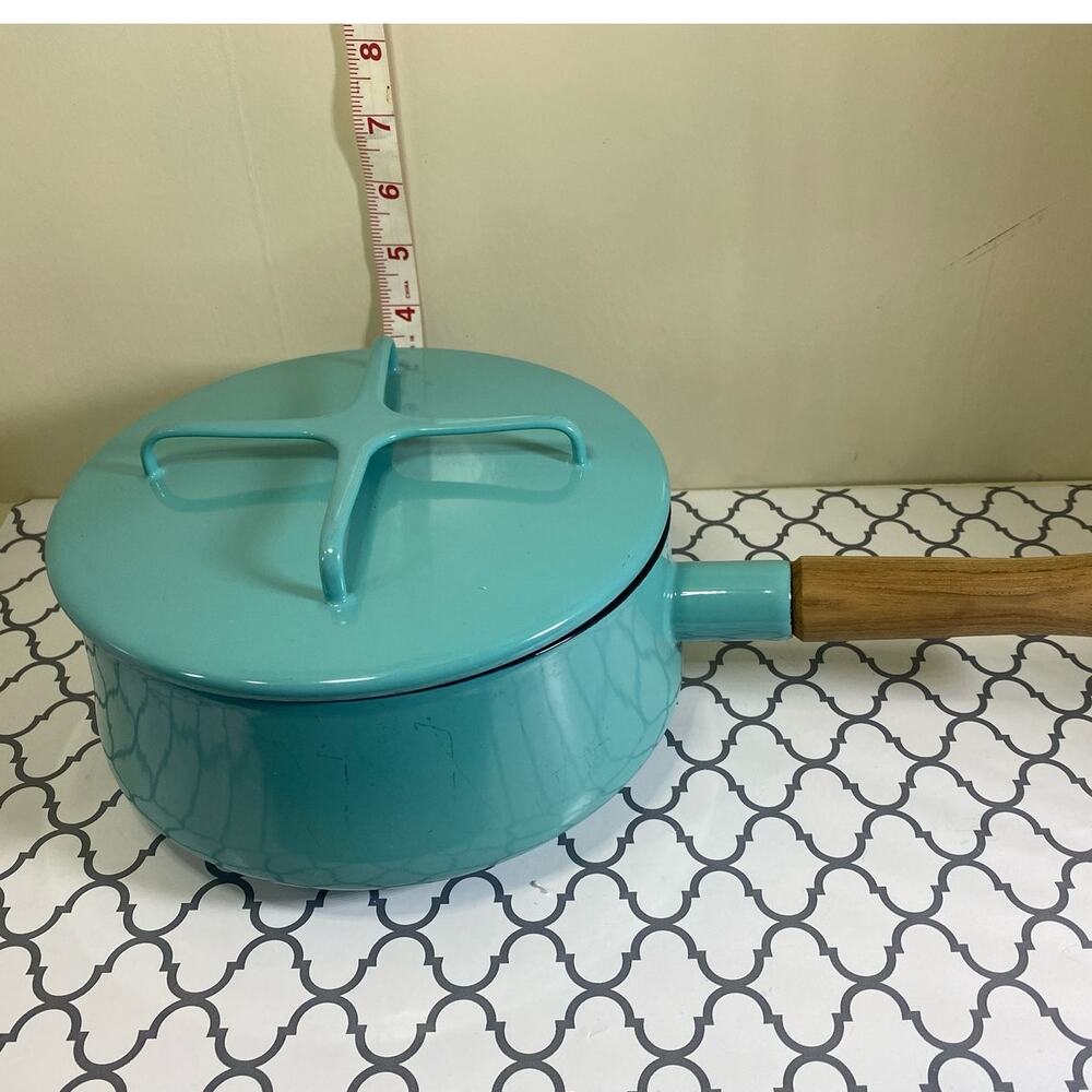 DANSK KOBENSTYLE turquoise pot with wooden handle